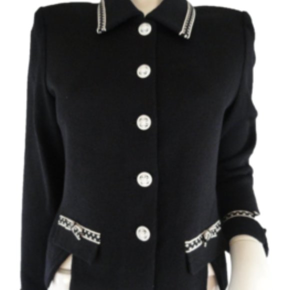 St. John Collection Crop Jacket Black & White